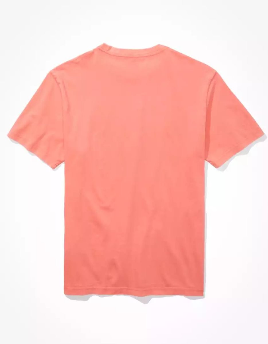 T Shirt Graphique American Eagle AE Super Soft Corail Homme | FZT-79041887